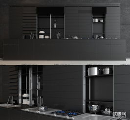現(xiàn)代簡約廚房用品組合 臺盆、電磁爐與灶臺的3D模型及維修指南
